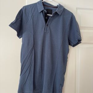 Men's Abercrombie & Fitch Striped Blue Polo Shirt
